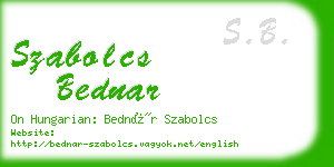 szabolcs bednar business card